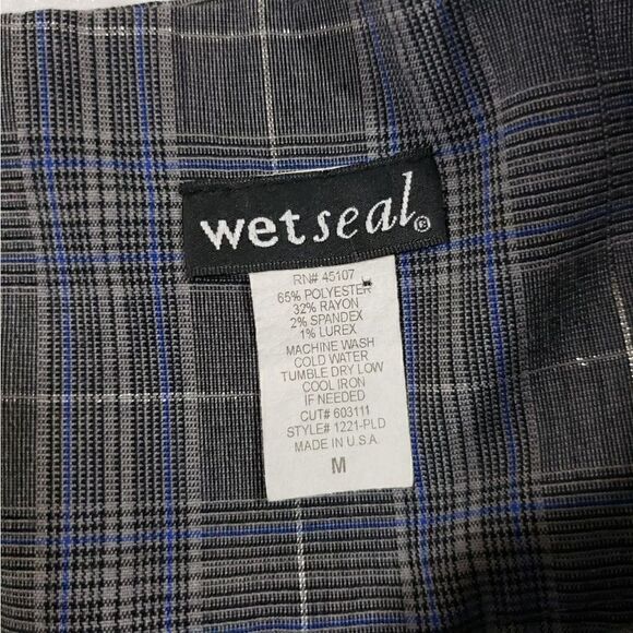 Vintage gray and blue plaid pencil skirt medium - Picture 2 of 5